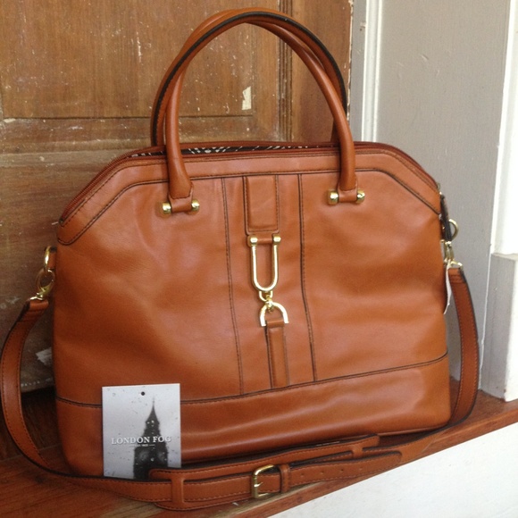 London Fog Handbags - *NWT London Fog Cognac Satchel